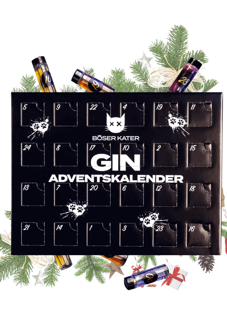 Böser Kater Gin Adventskalender mit Gin-Miniaturen & Begleitbroschüre